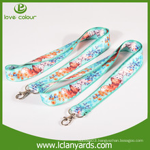 Polyester custom logo heat transfer printed sublimation lanyard